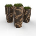 3D model complex flower pot Leon Royalty Free Stock Photo