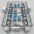 3D model of Cuttingedge automated laundry sorting and handling systems Royalty Free Stock Photo