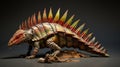 Earth-toned Dimetrodon Sculpture: Detailed 3d Rendering In 4k