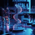 3d model of a dna molecule representation with double helix structure and nucleotide base pairs Royalty Free Stock Photo
