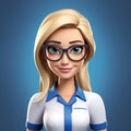 Animated Lady In Glasses: Tiago Hoisel Style 2d Game Art Royalty Free Stock Photo