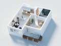 3d model of empty home apartment