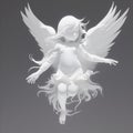 3d model enfant angel , white color, tranquility