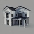 3D model of the family house, detached house, comfortable living ai Generated, generative AI, CGI graphics