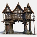 Medieval Entrance Gate 3d Model For Cartoon Post-and-beam Architecture