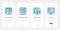 3d model file processing design UX, UI onboarding mobile app page screen tech set