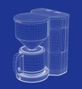 3D model of filter coffee maker Royalty Free Stock Photo