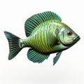 Realistic 3d Rendered Fish In Tropical Baroque Style