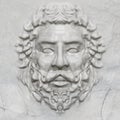 3d model of a greek man bas-relief facial statue.