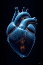 3D model of a human heart on a black background Royalty Free Stock Photo