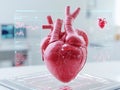 3D Model of Human Heart with Digital Interface Royalty Free Stock Photo