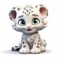 3d model icon of baby white tiger