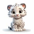 3d model icon of baby white tiger