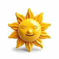 3d model icon of cartoon sun