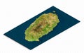 3d model of Jeju Island, South Korea. Isometric map virtual terrain 3d