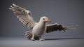 Gray Knitted Seagull Toy - Pigeoncore Style With Spread Wings Royalty Free Stock Photo