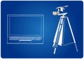 3d model of laptop and camcorder with a tripod