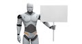 Male Robot With Small Polled Blank Sign Royalty Free Stock Photo