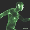 3d model of man. Human body. Design element. Vector illustration Royalty Free Stock Photo