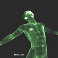 3d model of man. Human body. Design element. Vector illustration Royalty Free Stock Photo