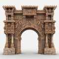 3d Model Of Medieval Entrance Gate For Cartoon Featuring Byzantine Architecture