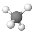 Methane molecule isolated over white Royalty Free Stock Photo