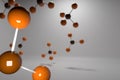 3D model of a molecule, atom, bond Royalty Free Stock Photo