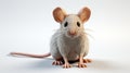 Realistic White Mouse With Large Orange Eye - High Quality 8k Rendering