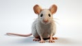 Realistic White Mouse With Large Orange Eye - High Quality 8k Rendering Royalty Free Stock Photo