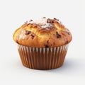 Ultra Realistic 4k Chocolate Muffin On White Background