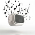 3D Model of Music Speaker on a Grey background Royalty Free Stock Photo