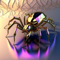 3d model of a pink and gold spider. Shiny , glossy figure