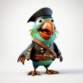 3d Model Of Pirate Parrot In Tiago Hoisel Style
