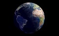 Earth isolated over a black space background Royalty Free Stock Photo