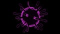 3D model of purple Coronavirus on a black background