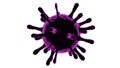 3D model of purple Coronavirus on a white background
