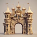 3d Model Of Queen Anne Architecture Medieval Entrance Gate For Cartoon