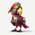 3d Model Of Roller Skates Pirate Parrot With Helmet And Goggles