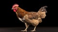 Full Body Chicken Standing In Front Of Black Background