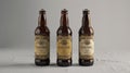3D model of Rustic and vintage inspired beer bottle labeling Royalty Free Stock Photo