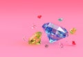 3d Model Shiny Diamond illustration 3d image Design Royalty Free Stock Photo