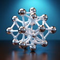 Super Detailed 3d Render Of Aluminum And Silver Molecule Sphere