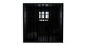 3D model of a solitary prison cell behind bars with a bed and a table and a window with light Royalty Free Stock Photo