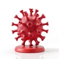 3D Render of Red Virus Model on Stand Royalty Free Stock Photo