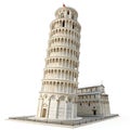 3D Model of the Tower of Pisa Isolated on White Background Royalty Free Stock Photo