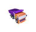 3D model of toy truck , illustration on a white background Royalty Free Stock Photo