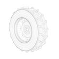 3D model of tractor wheel