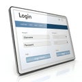 3D web login isolated on white background