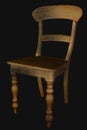 3D Model wooden chair showing wireframe