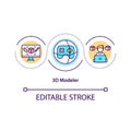 3D modeler concept icon Royalty Free Stock Photo